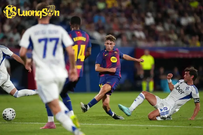Sao trẻ Fermín López tỏa sáng trong chiến thắng của Barcelona (Ảnh: barcauniversal) Sao trẻ Fermín López tỏa sáng trong chiến thắng của Barcelona (Ảnh: barcauniversal)